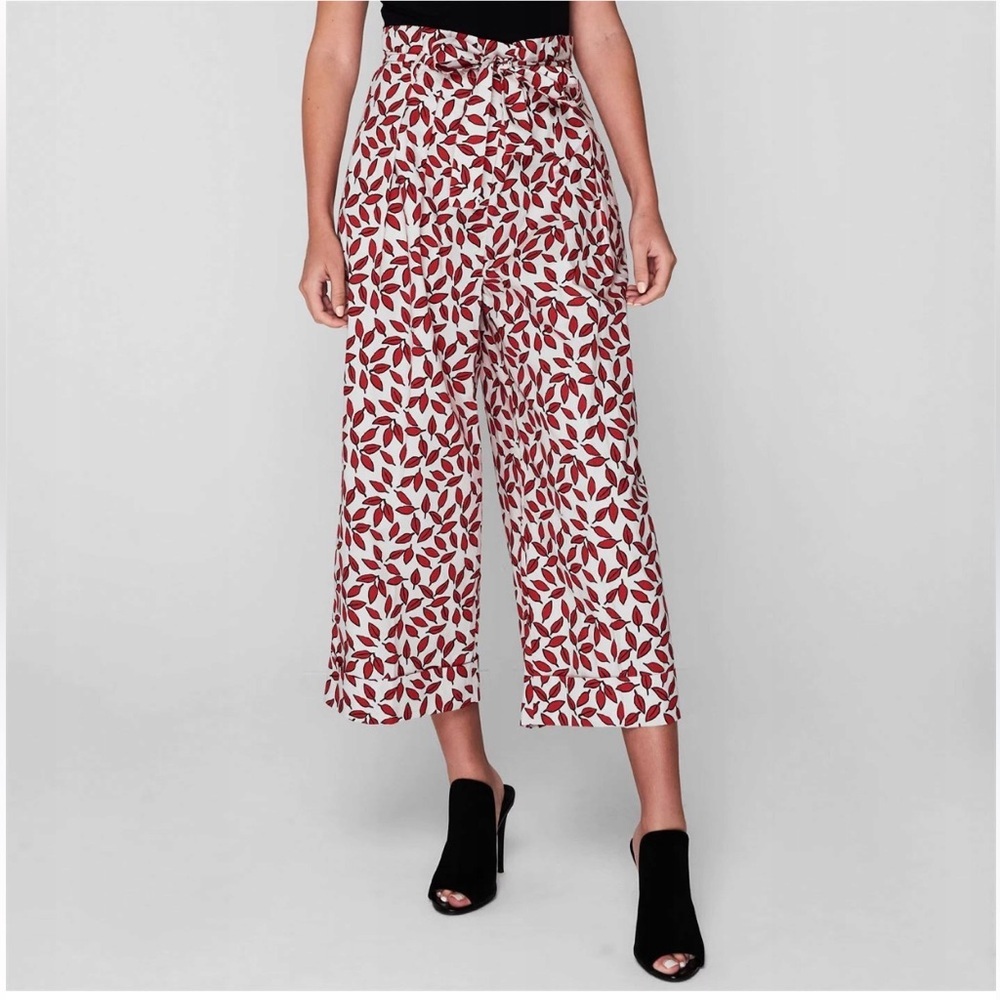 MaxMara Rubino cropped printed cotton‎ poplin wide leg pants